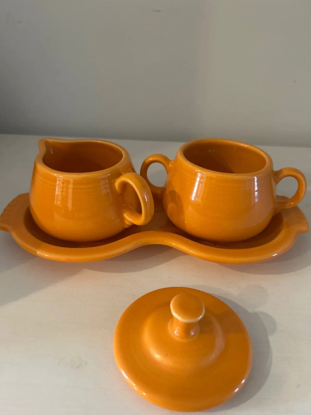 Fiestaware Tangerine Cream & Sugar Set